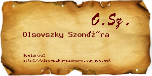 Olsovszky Szonóra névjegykártya